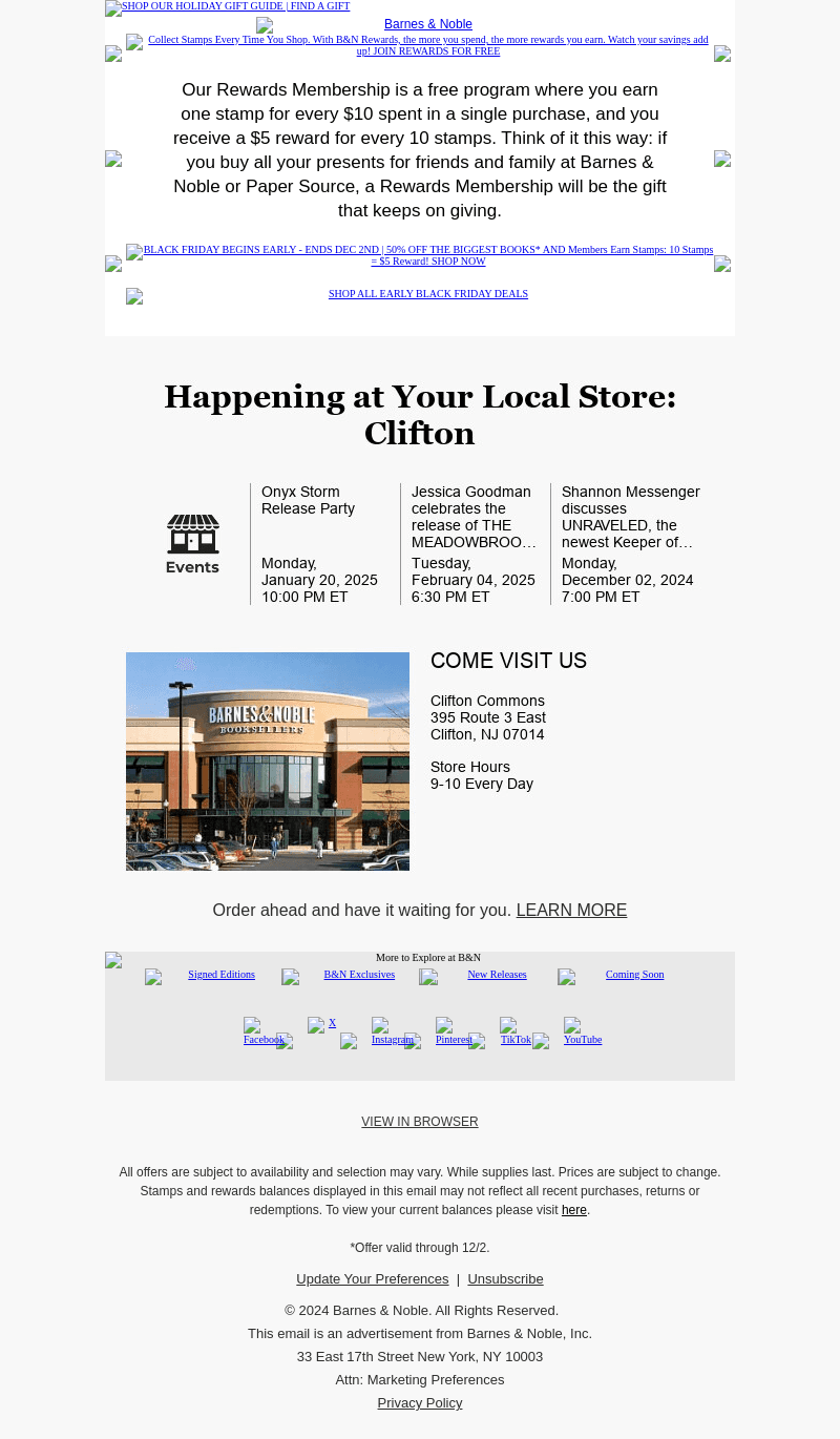 Barnes & Noble email from Wed, Nov 27, 2024