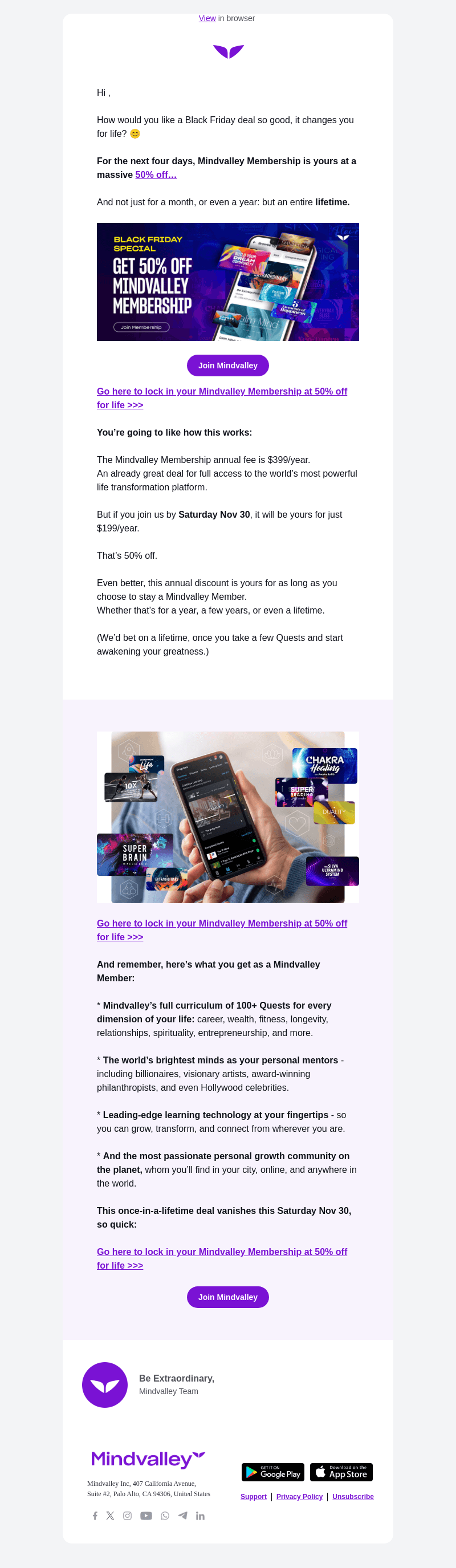 Mindvalley email from Wed, Nov 27, 2024