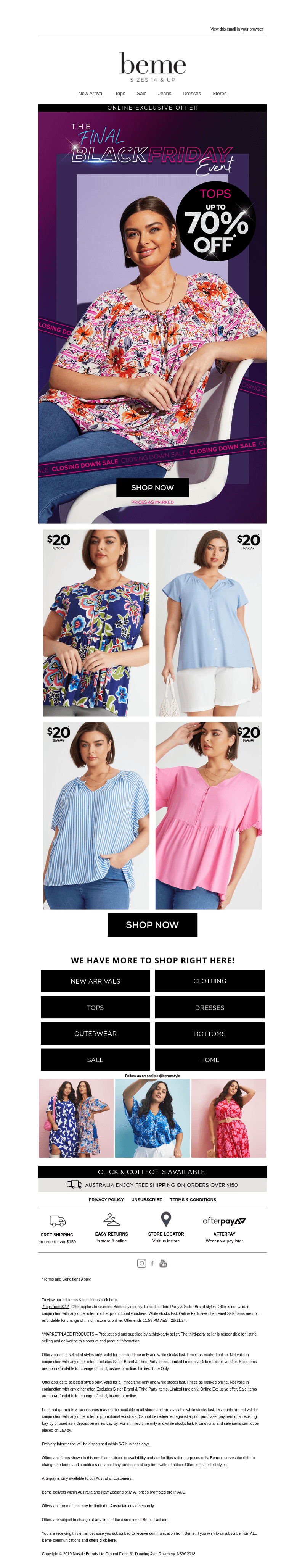 Most Loved Tops now $20*