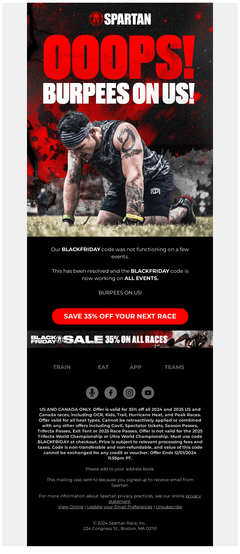 Spartan email from Wed, Nov 27, 2024