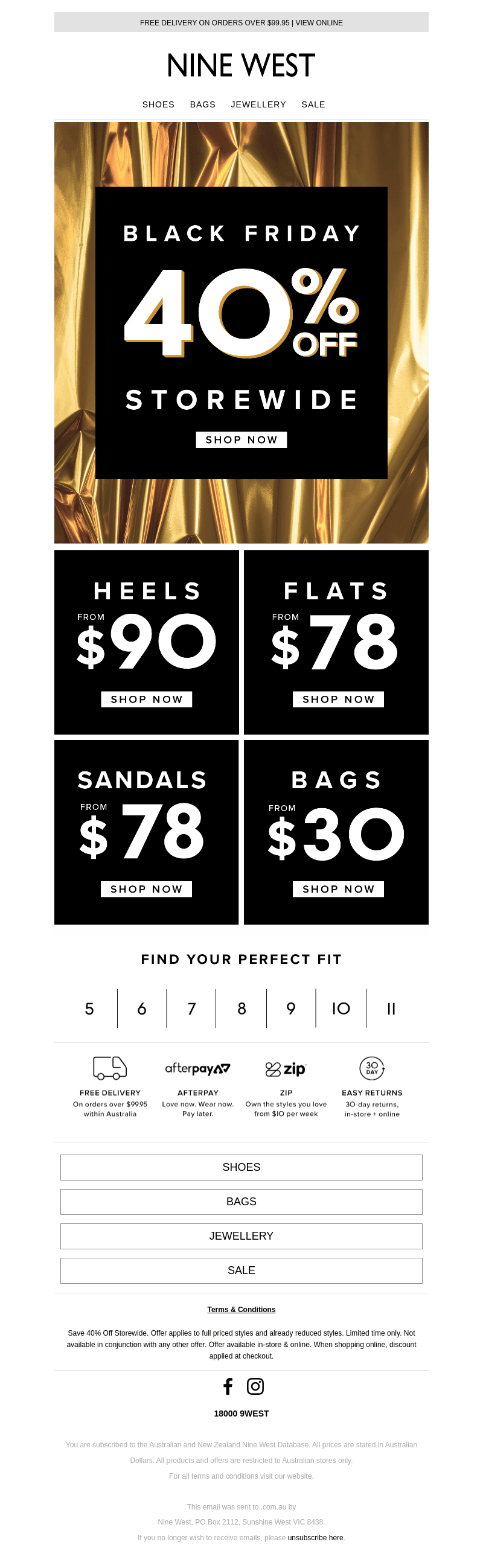 40% OFF STOREWIDE 🖤 ON NOW!