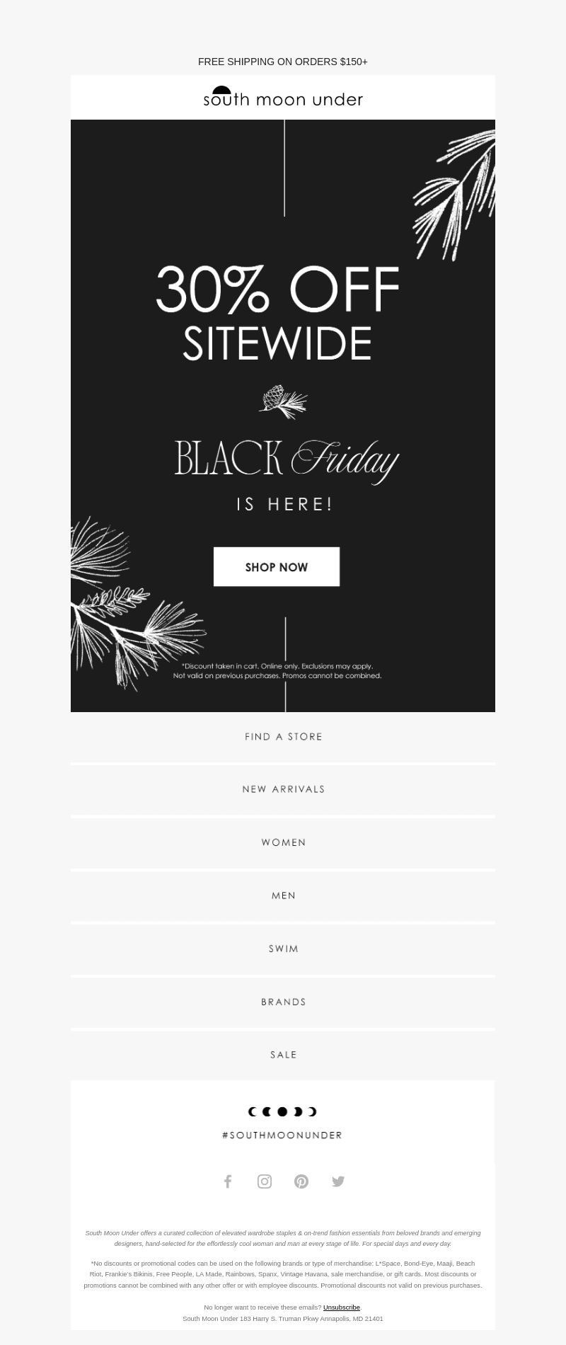 30% OFF SITEWIDE STARTS NOW
