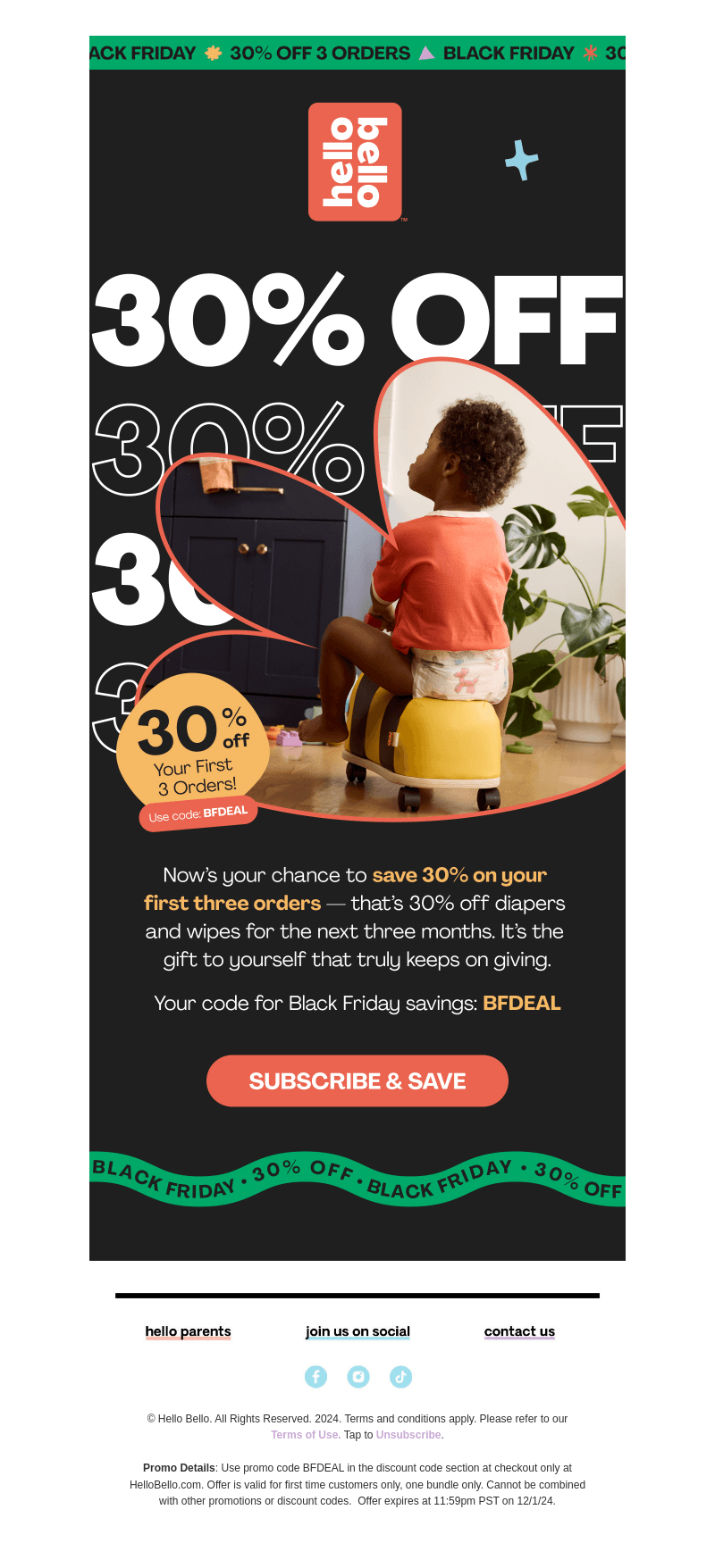 Get 30% off diapers for the next 3 months!