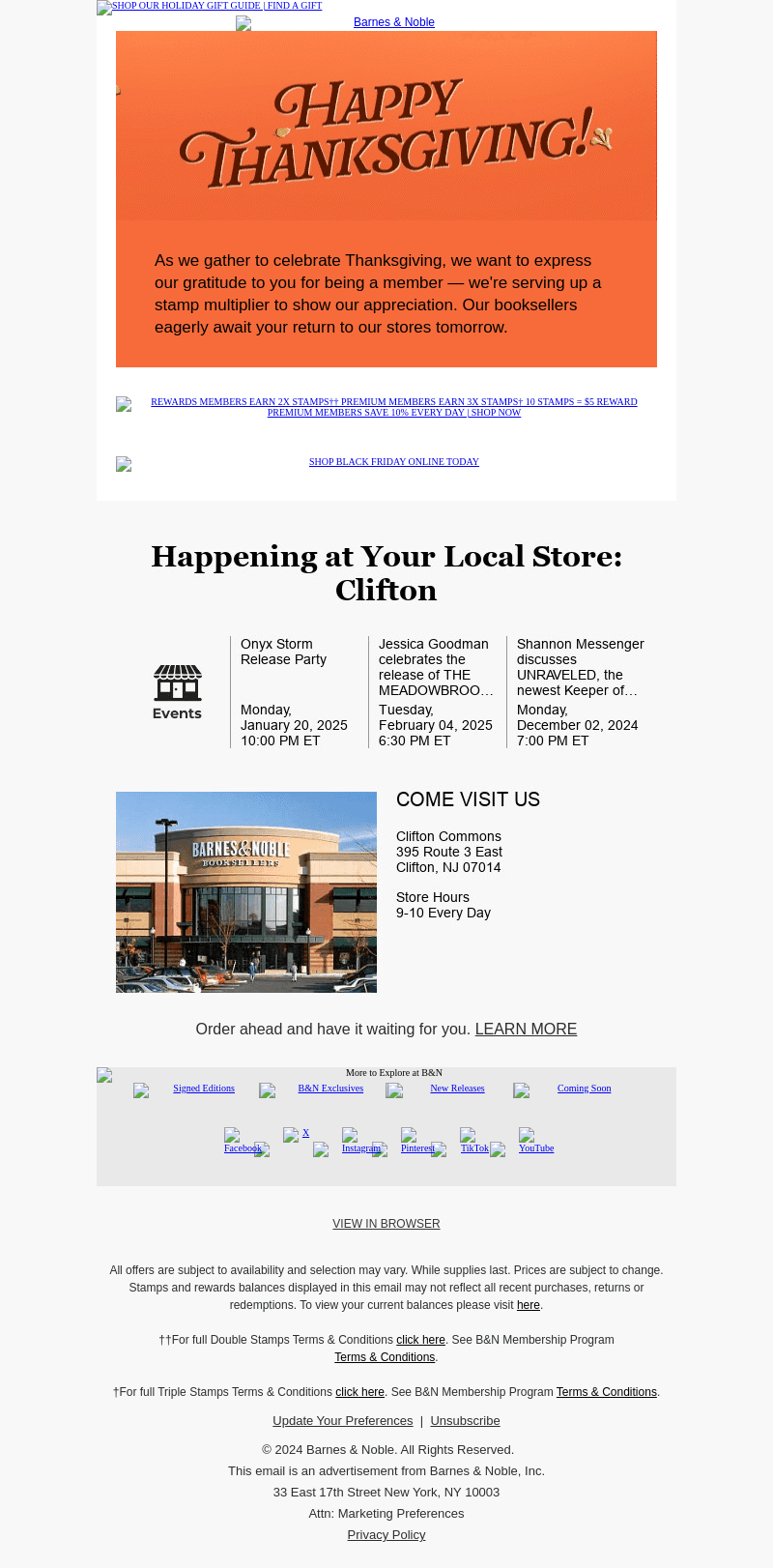 Barnes & Noble email from Thu, Nov 28, 2024