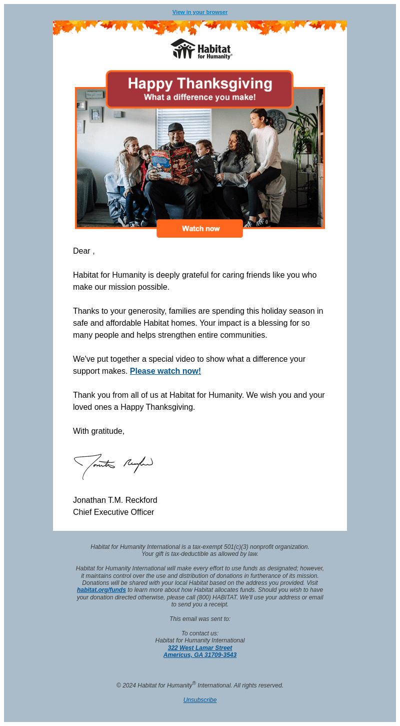 Habitat email from Thu, Nov 28, 2024