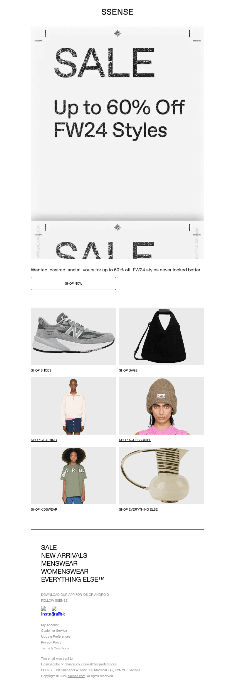Up to 60% off FW24 Styles