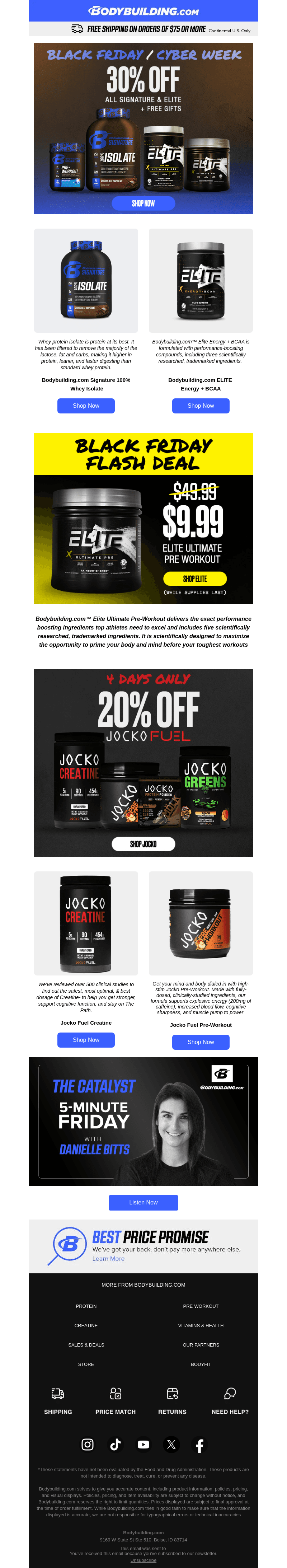 Bodybuilding email from Fri, Nov 29, 2024