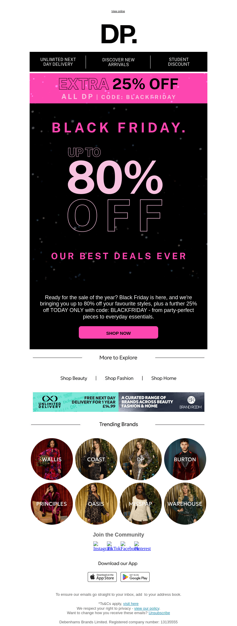 Ends tonight: Extra 25% OFF all DP