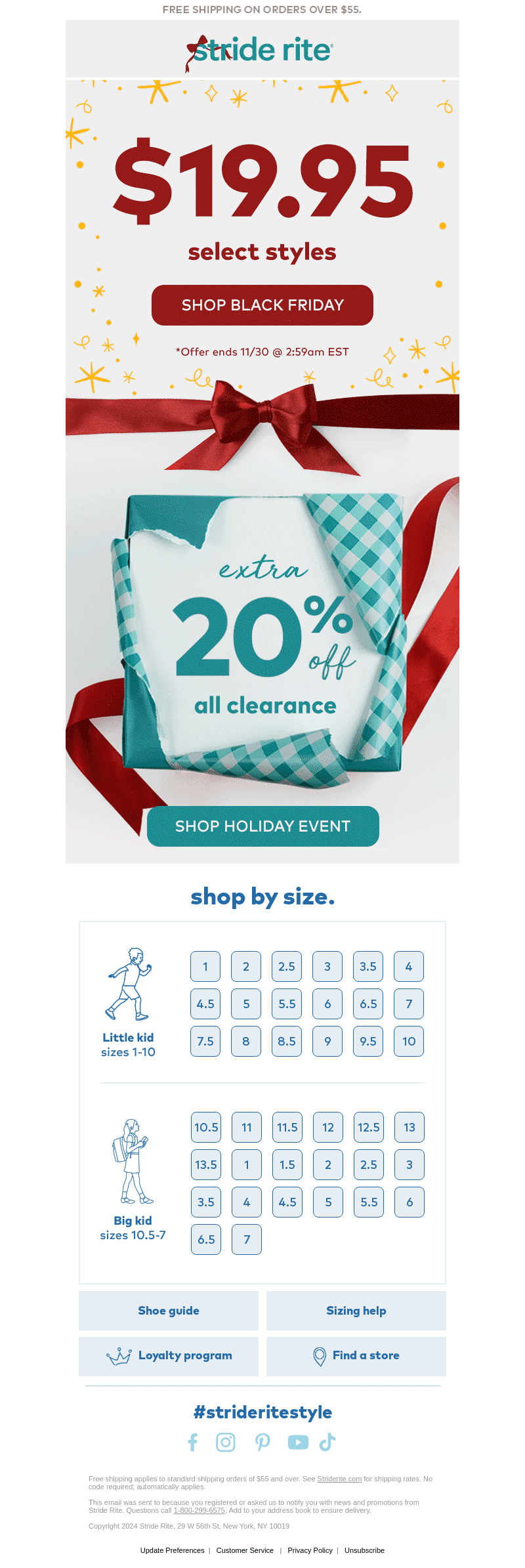 Stride Rite email from Sat, Nov 30, 2024