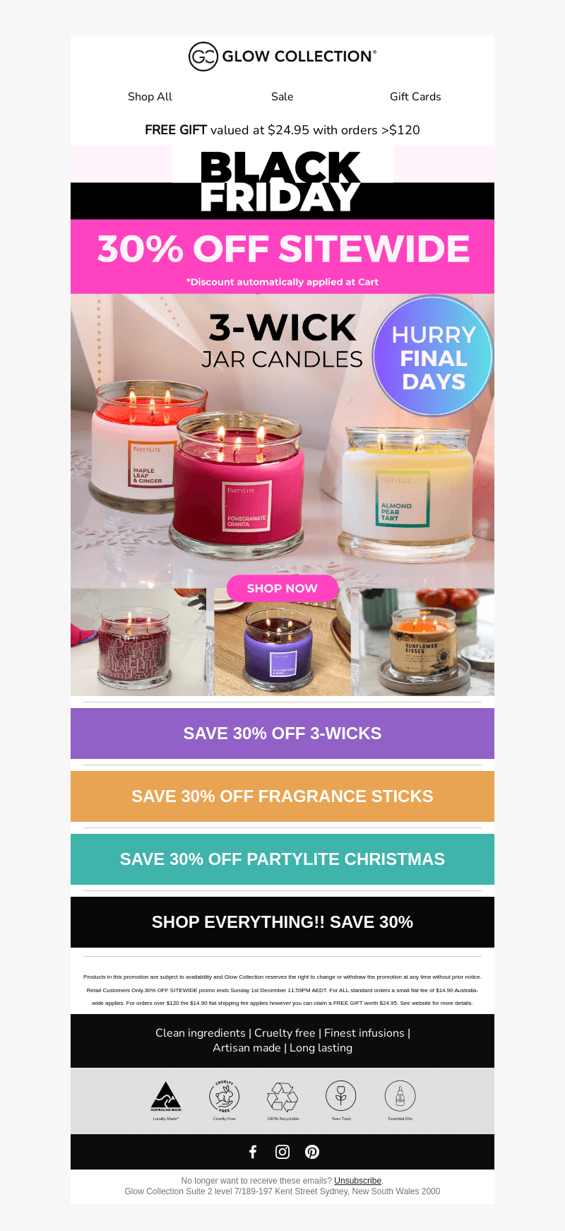 FINAL DAYS - 30% OFF SITEWIDE