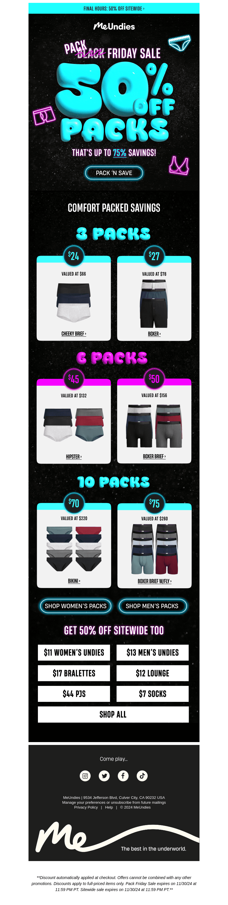 [FINAL HOURS] Pack Friday Sale