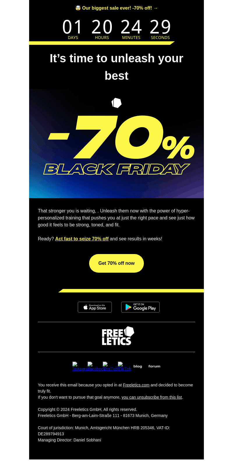 70% off won’t wait long ⌛