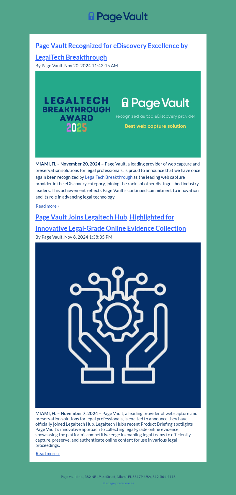 Page Vault email from Sat, Nov 30, 2024