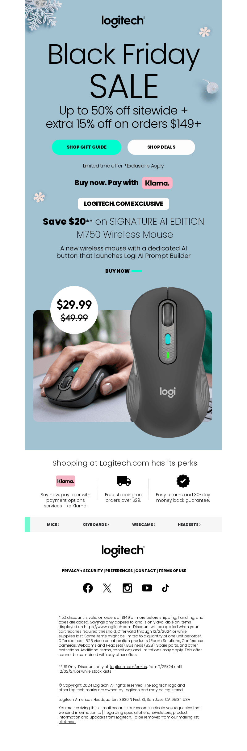 Logitech email from Sat, Nov 30, 2024