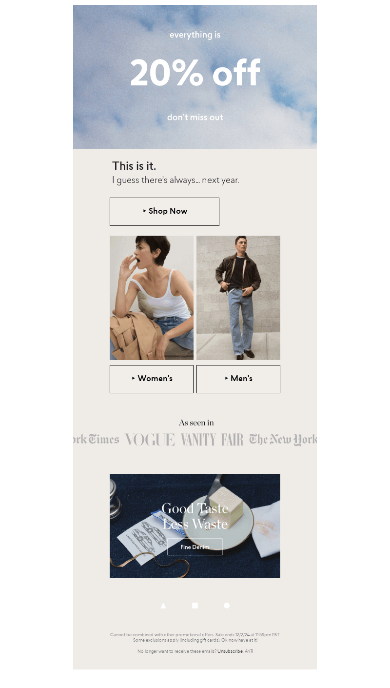 20% off (almost) everything