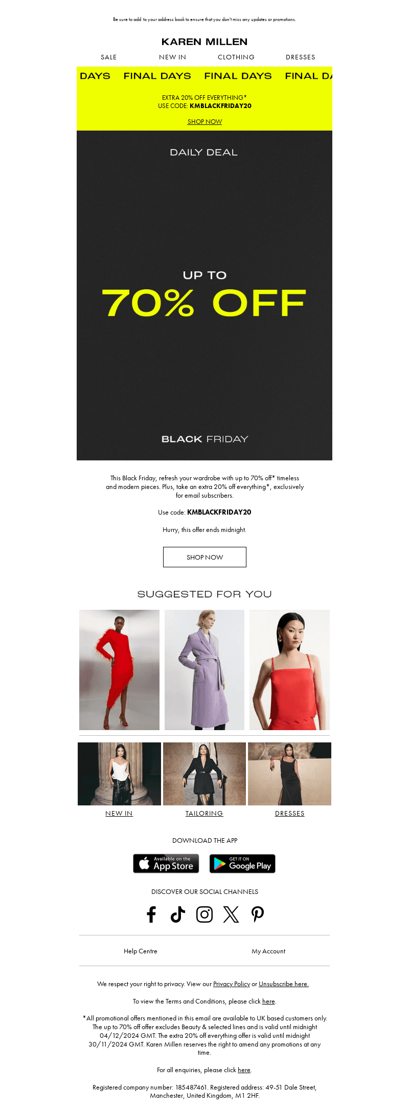 Take an exclusive extra 20% off everything
