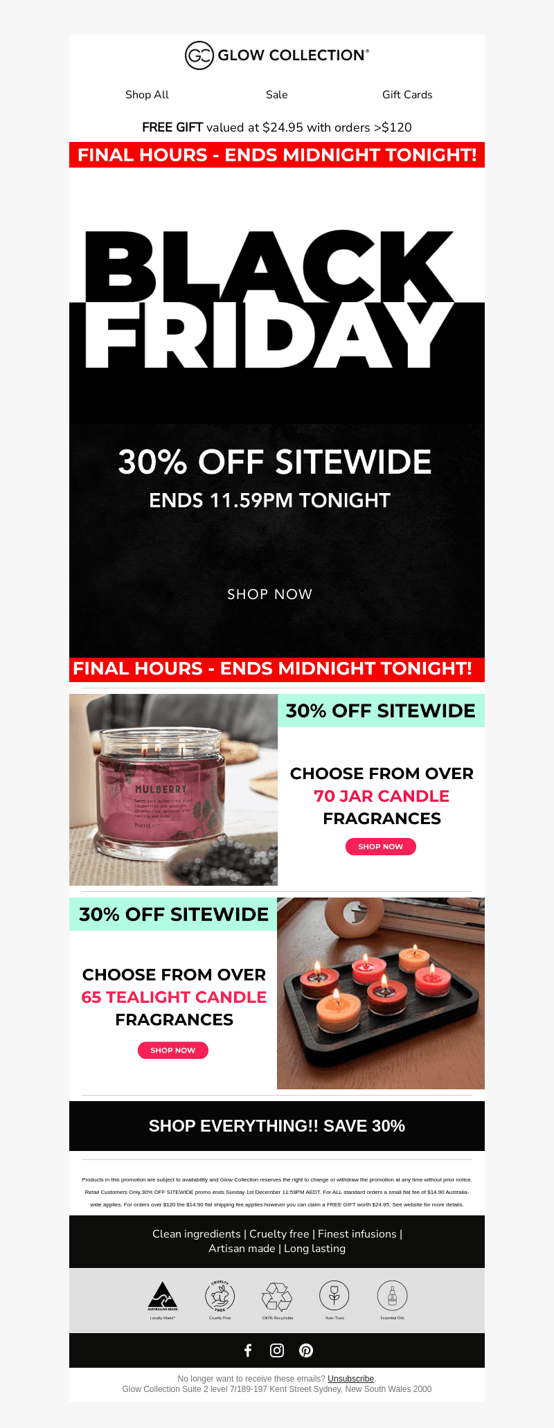 30% OFF SITEWIDE ENDS TONIGHT