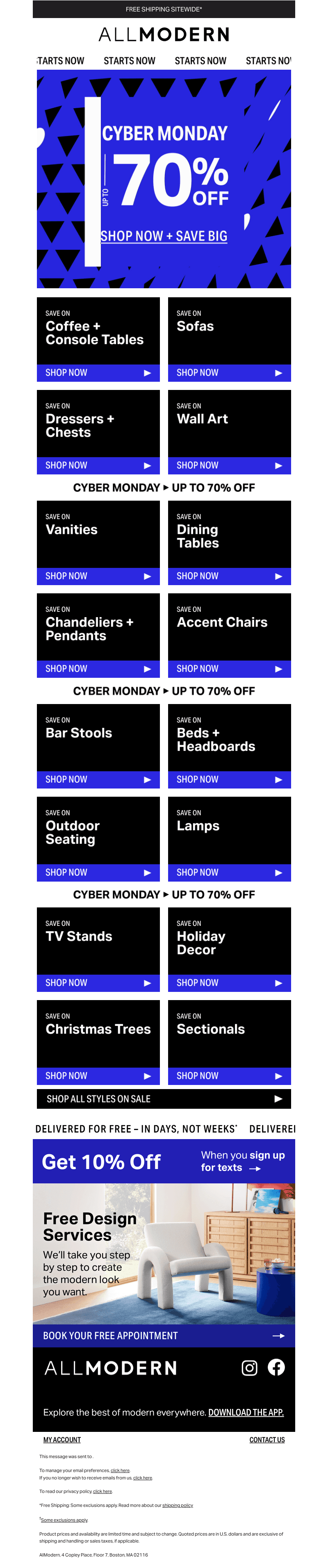 Coffee + console table CLE▲R▲NCE → CYBER M⬤ND▲Y IS HERE