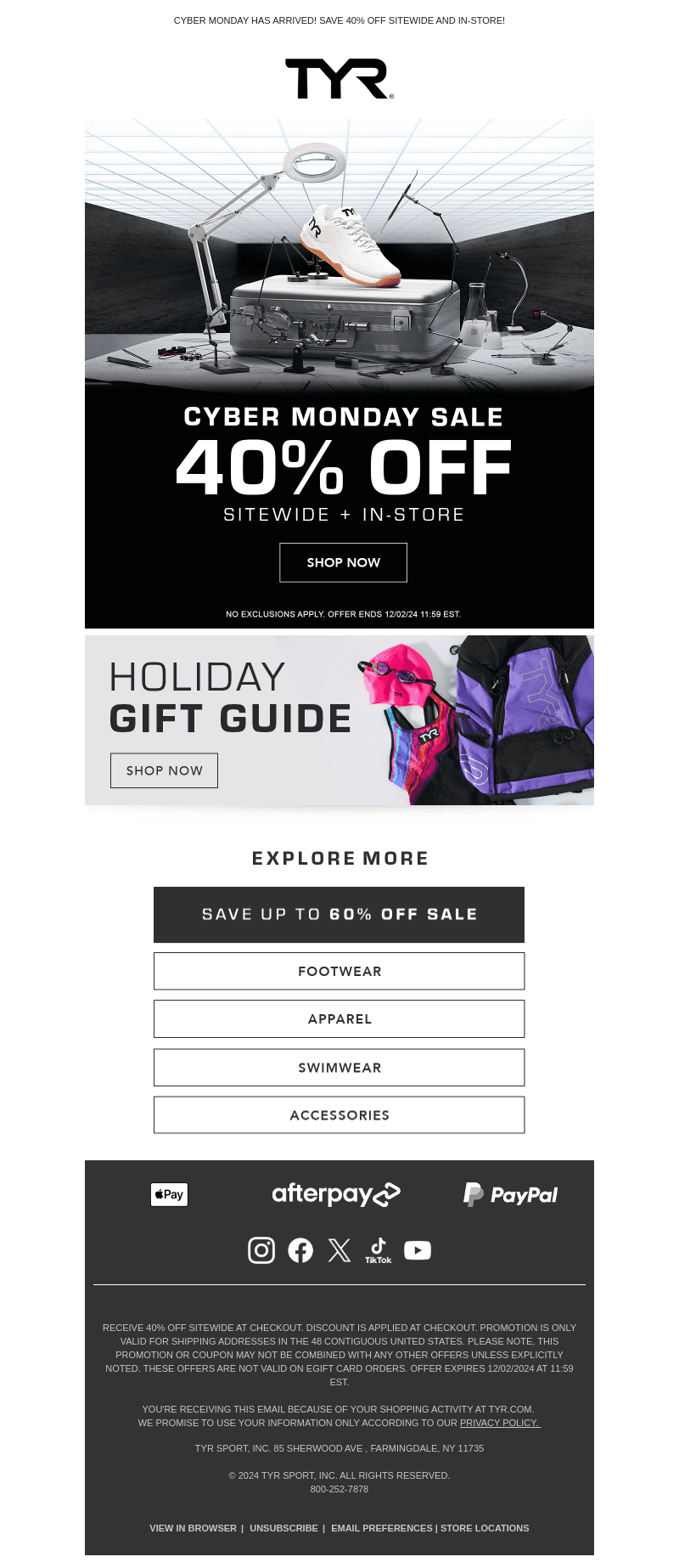 Save 40% Off for Cyber Monday!