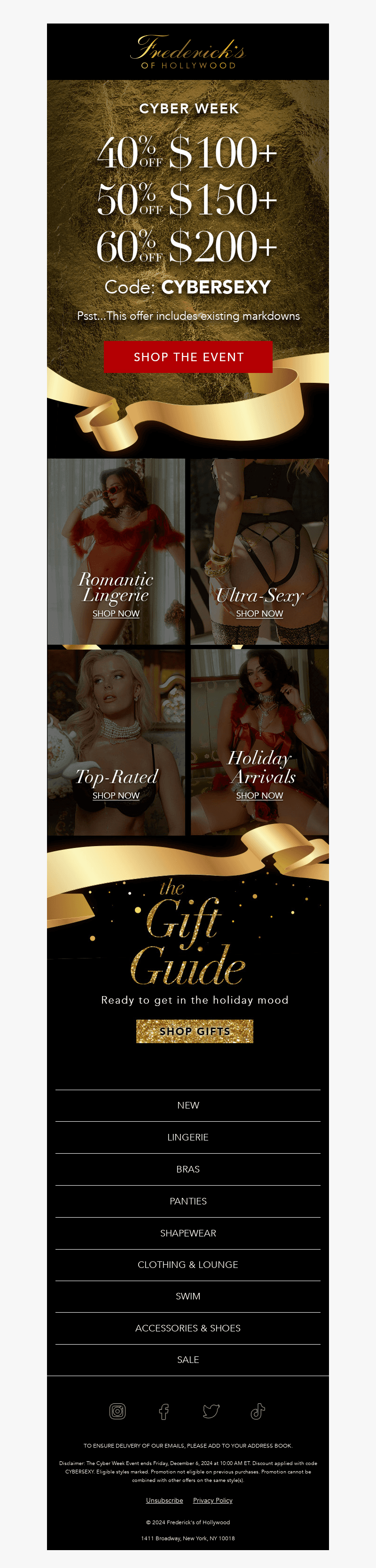 CYBER WEEK: UP TO 60% OFF SITEWIDE