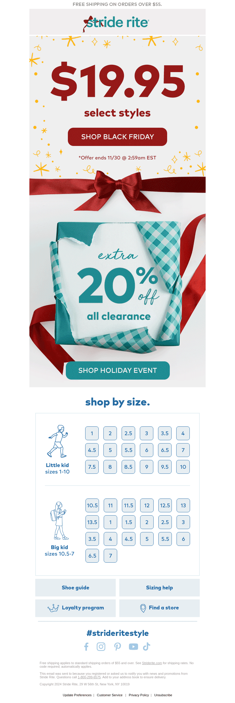 Stride Rite email from Sun, Dec 1, 2024