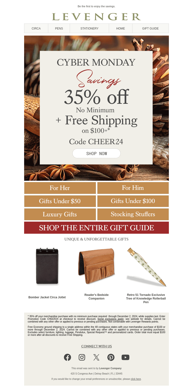 Cyber Preview. 35% off + Free Shipping.