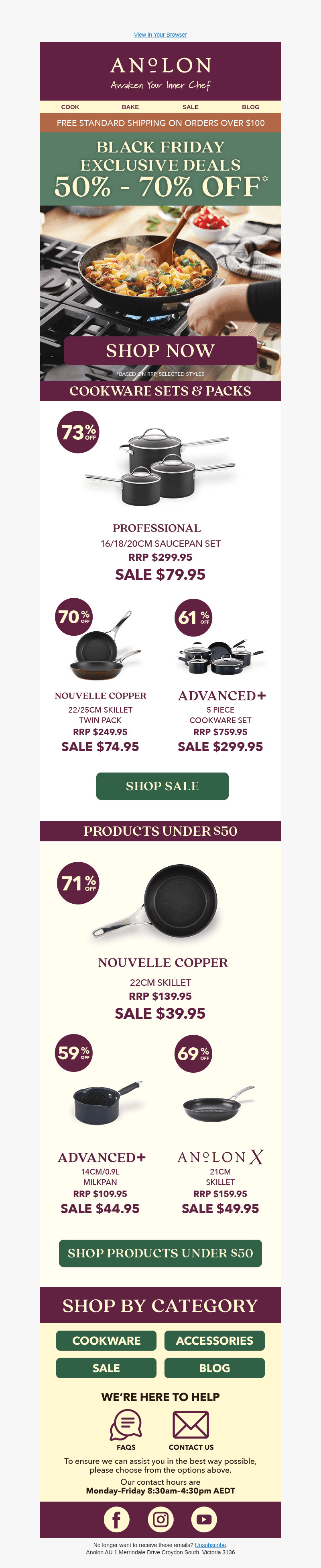 Save 50%-70% On Cookware Sets & Packs