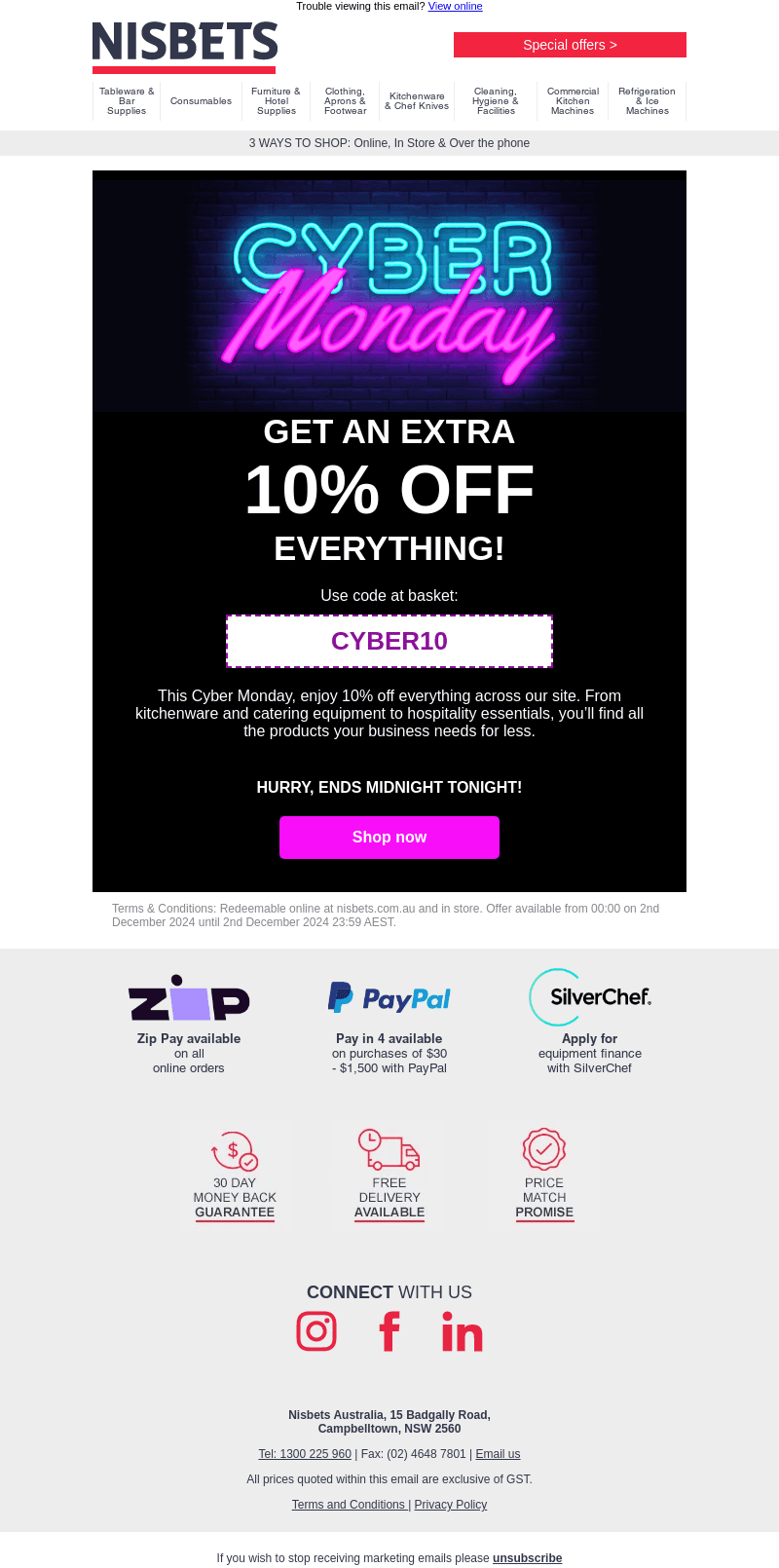 Hurry! Get 10% off everything - today only!