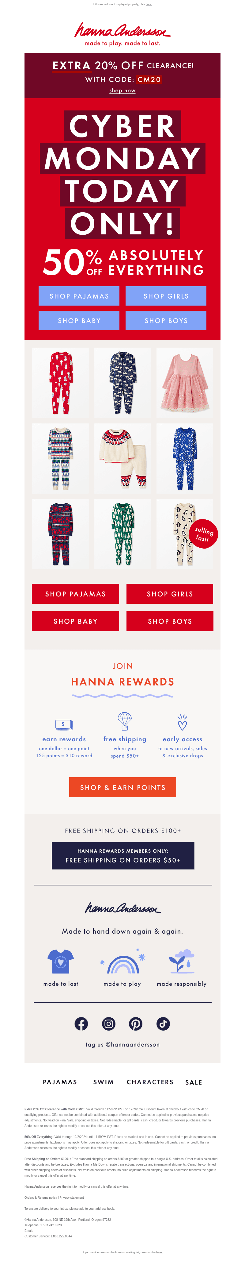 50% Off + Extra 20% Off Clearance | TODAY ONLY