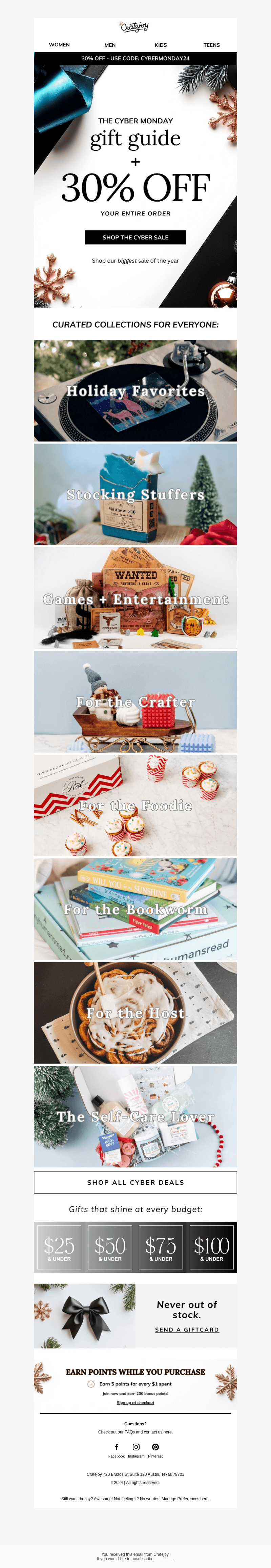 Cratejoy email from Mon, Dec 2, 2024