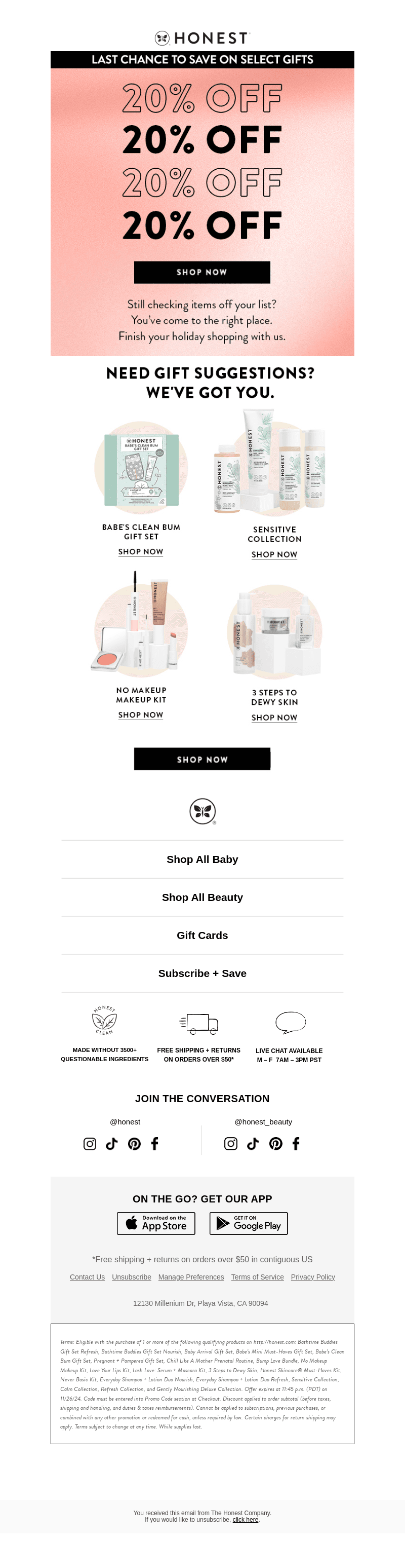 Honest Company email from Mon, Dec 2, 2024