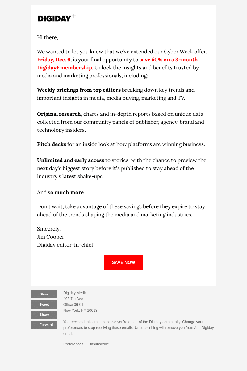 Digiday email from Tue, Dec 3, 2024