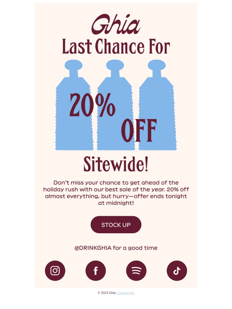 20% off ends at midnight!