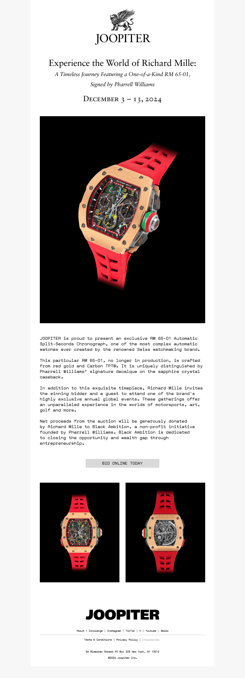 A Richard Mille RM 65-01 Signed by Pharrell