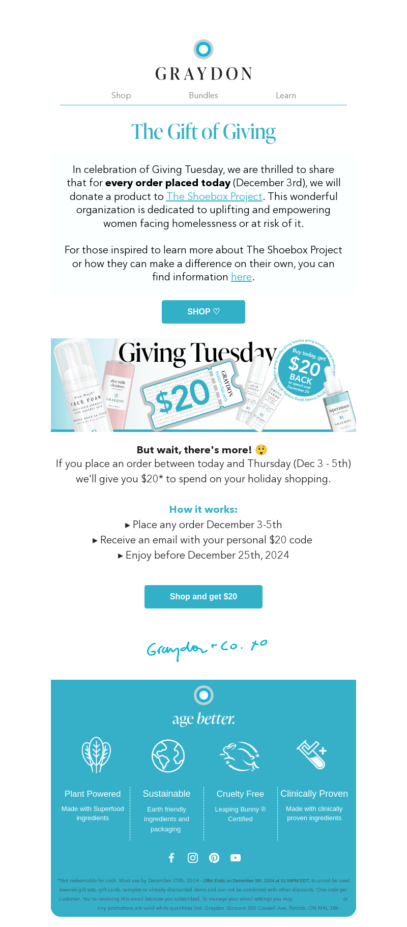 Give back and get $20 💗