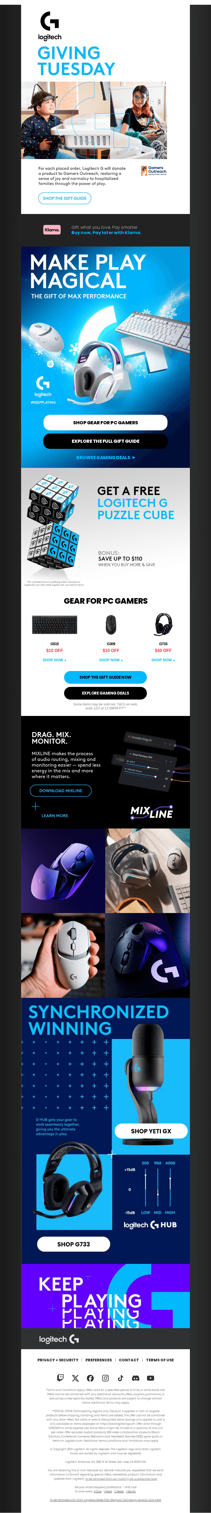 Logitech email from Tue, Dec 3, 2024