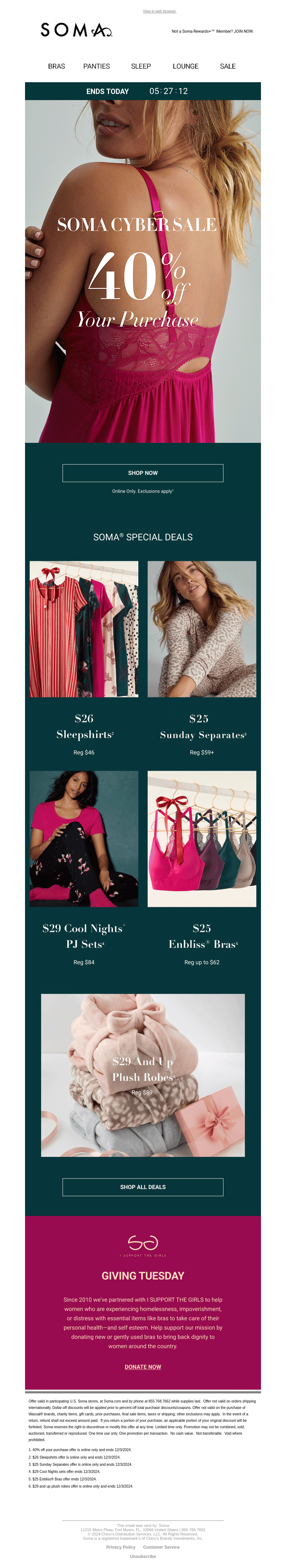 40% OFF YOUR PURCHASE ENDS TODAY