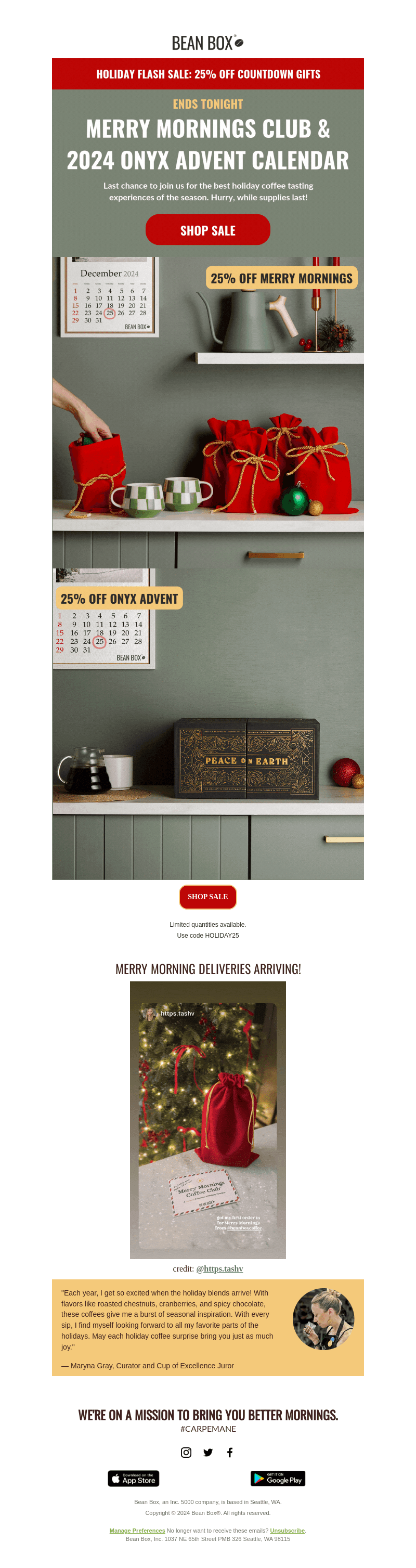 BeanBox email from Wed, Dec 4, 2024