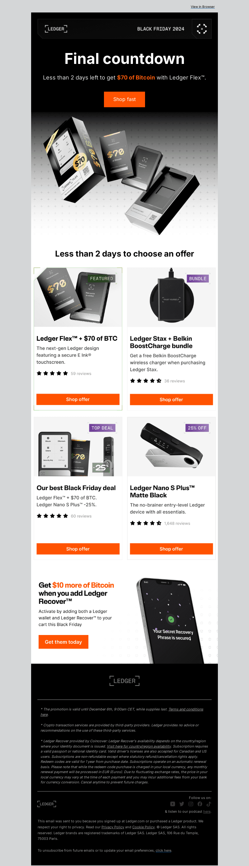 Ledger email from Wed, Dec 4, 2024
