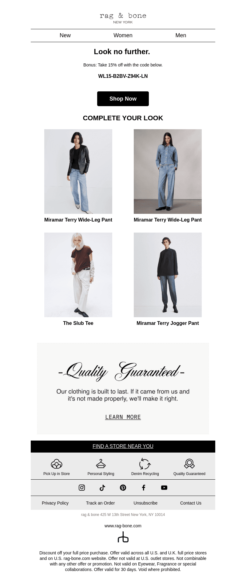 Don's Miss out on 15% Off