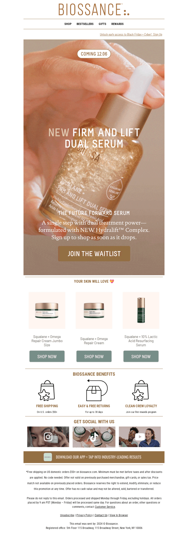 BIOSSANCE email from Wed, Dec 4, 2024