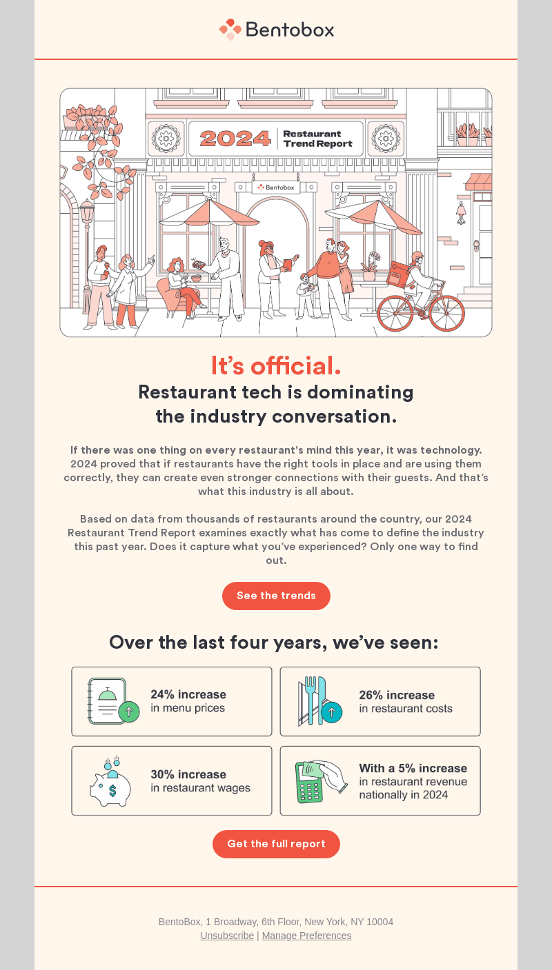 BentoBox email from Fri, Dec 6, 2024