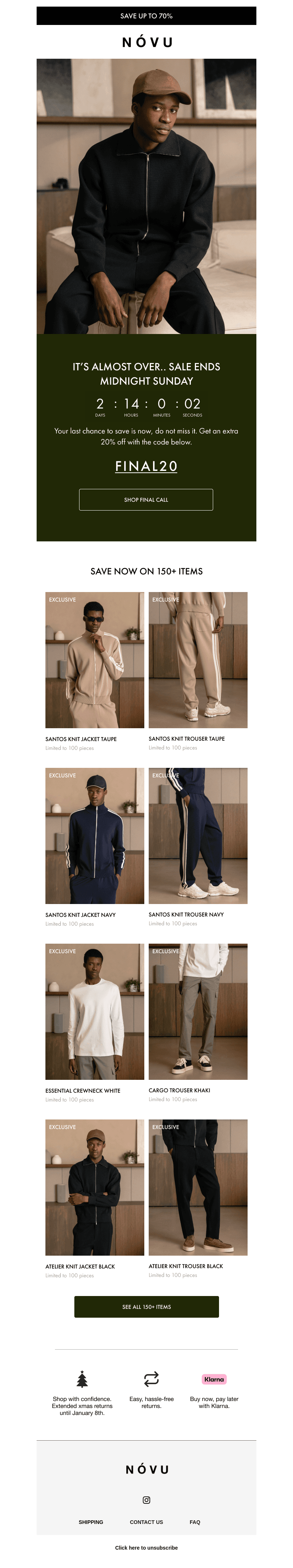 SALE ENDS SUNDAY.