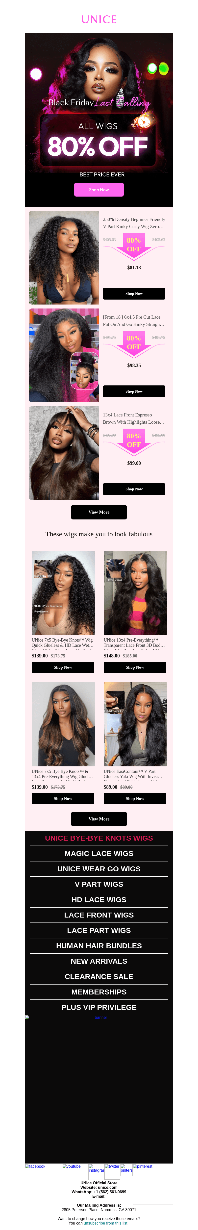 Yes! 80% off all wigs!