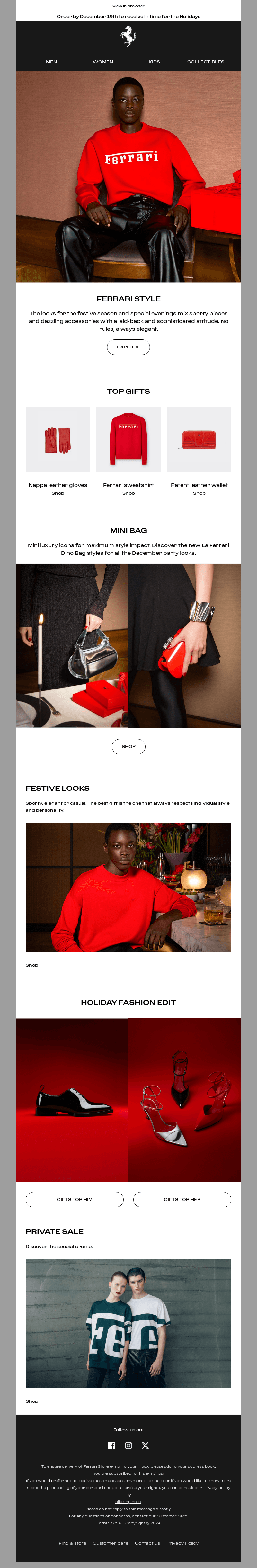 Ferrari email from Sat, Dec 7, 2024