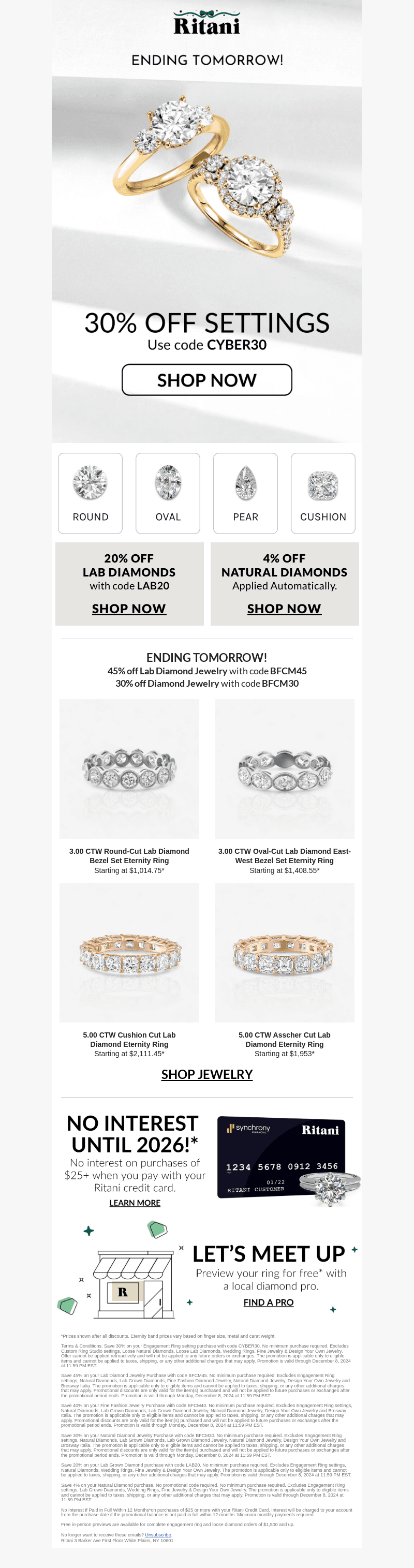 Ending Tomorrow: 30% off Settings 💍