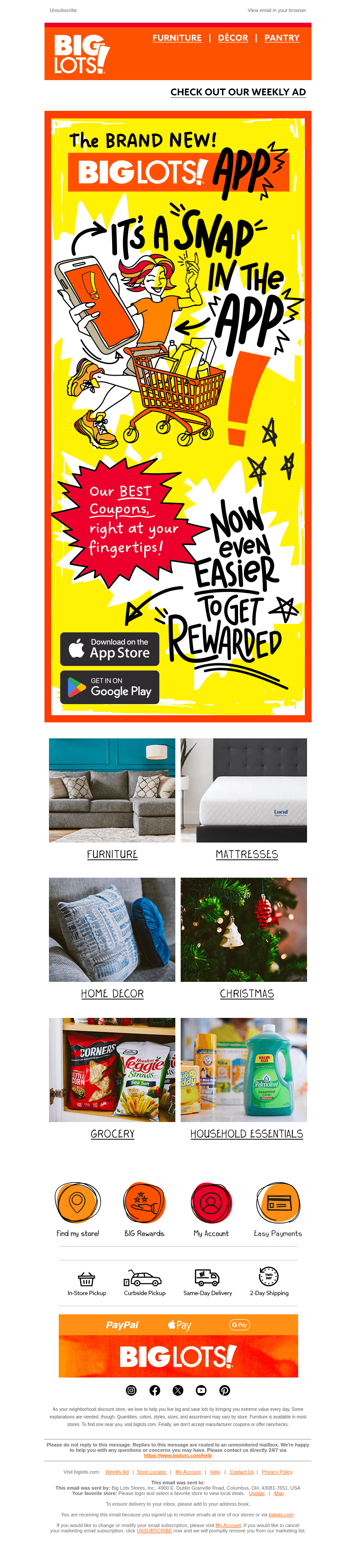 Big Lots email from Sat, Dec 7, 2024