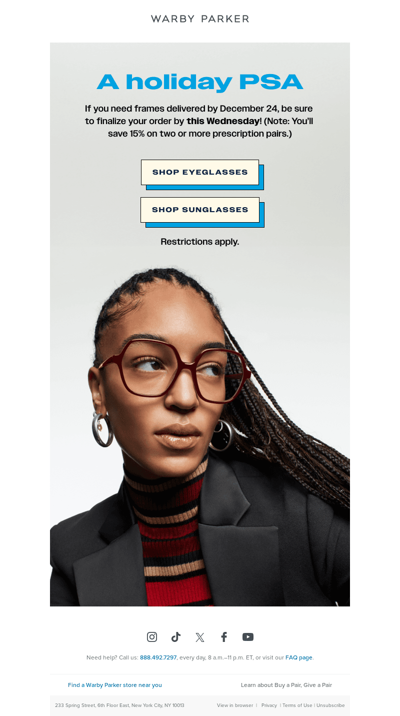 Need glasses by December 24?