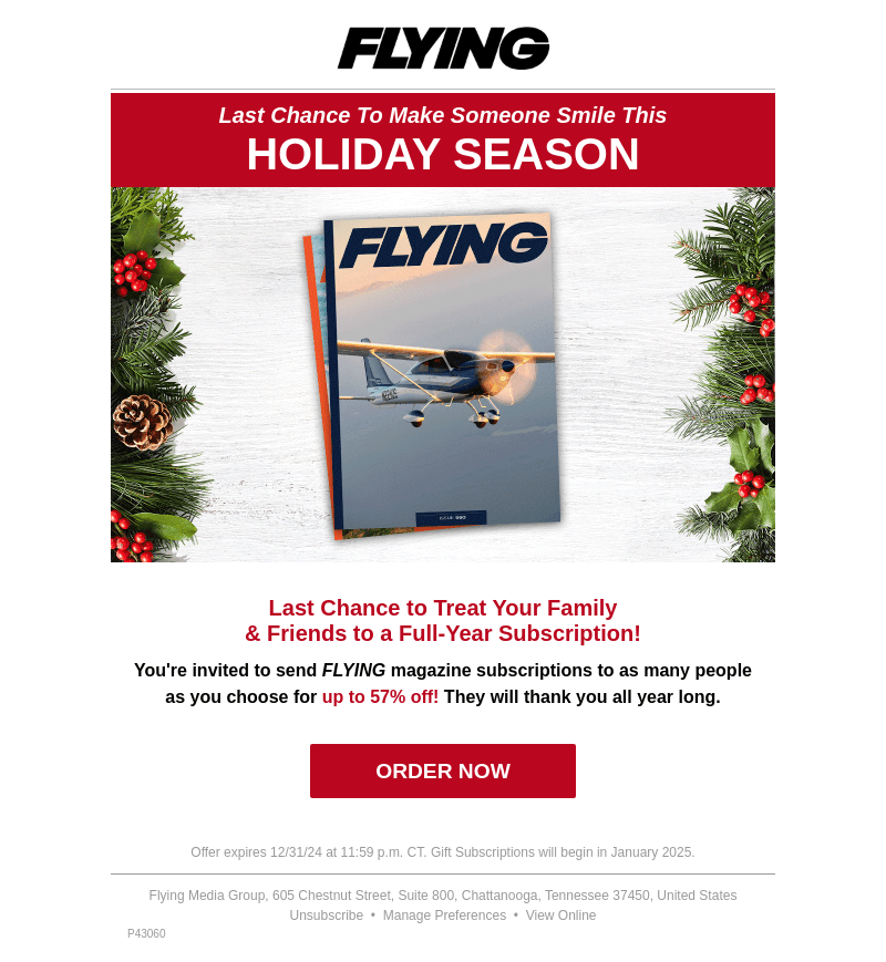 Flying Magazine email from Mon, Dec 9, 2024