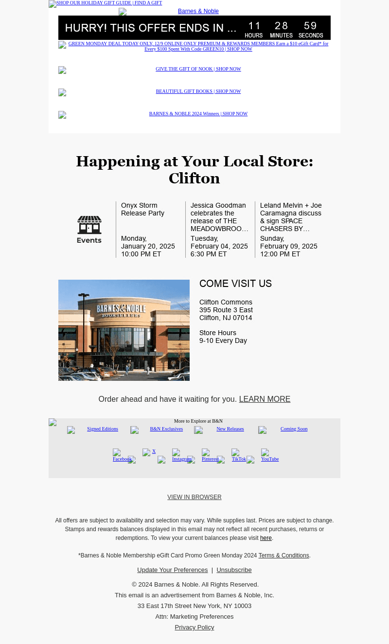 Barnes & Noble email from Mon, Dec 9, 2024